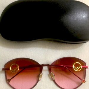 Fendi 0335/F/S DDBM2 Sunglasses Women's Gold Copper/Brown Gradient Lenses 63mm